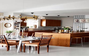 廚房和餐廳一體化裝修設(shè)計效果圖