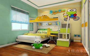 兒童房設(shè)計上下床，給孩子更多玩耍