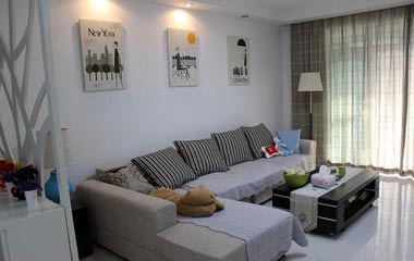 三居室簡約風格實景圖，個性籠罩下