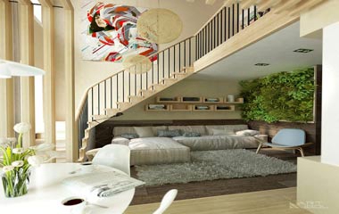 自然風挑高復式 清晰綠色舒適之家